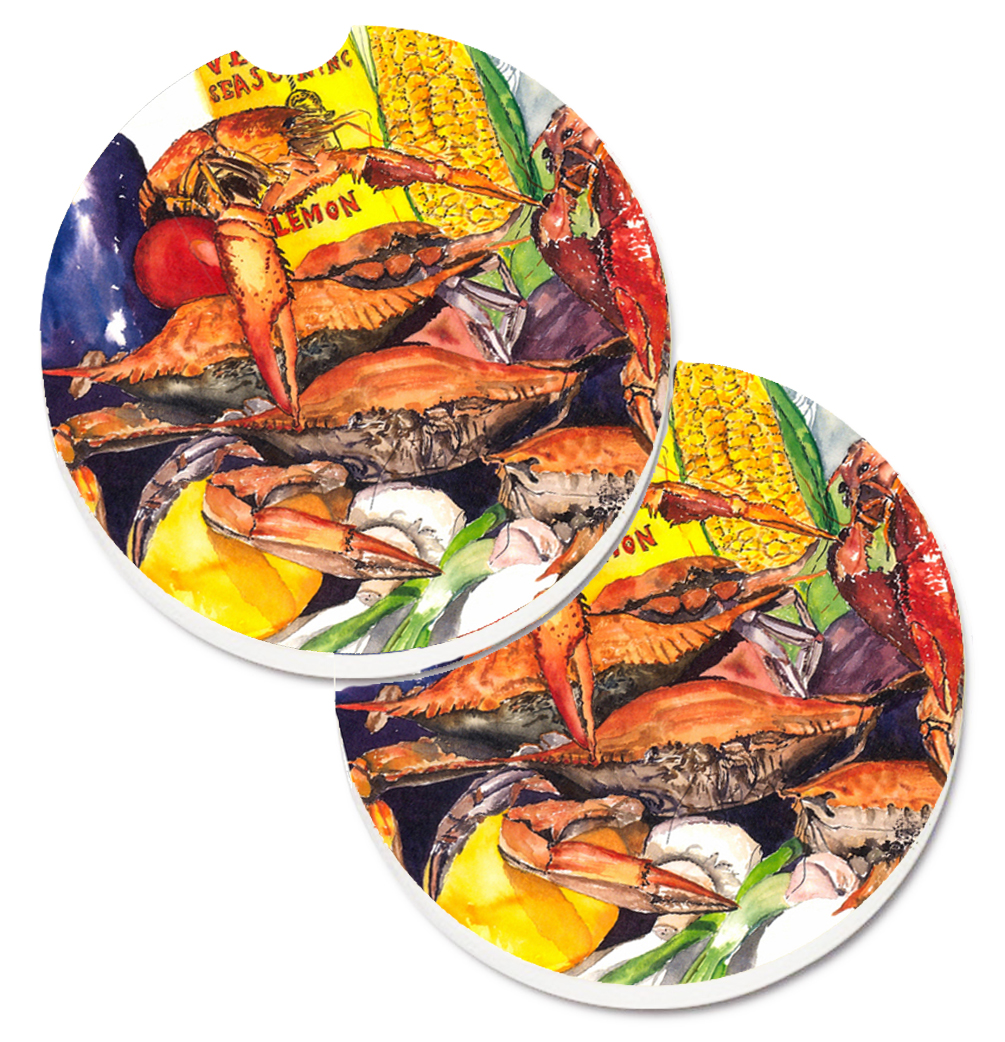 Picture of Carolines Treasures 1016CARC Verons & Crabs Set of 2 Cup Holder Car Coaster