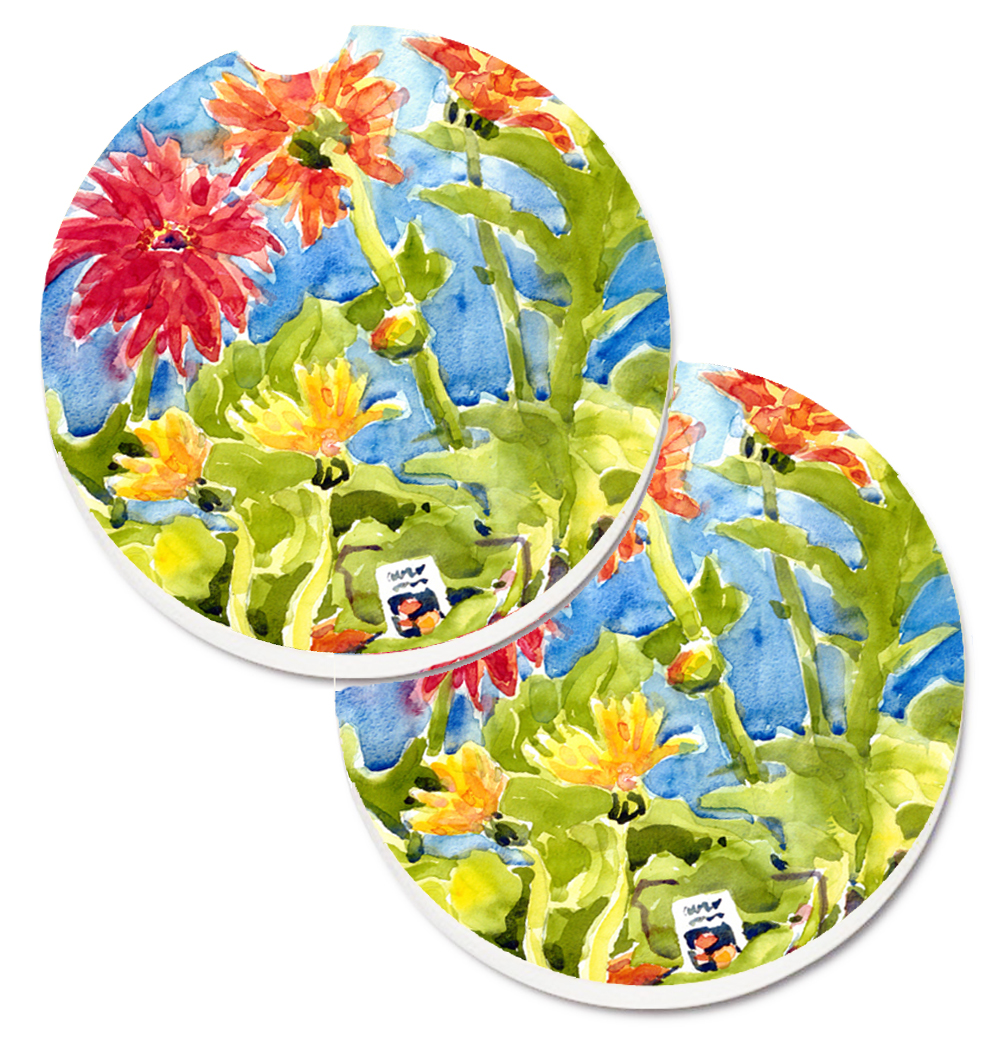 Picture of Carolines Treasures 6038CARC Flower Gerber Daisies Set of 2 Cup Holder Car Coaster