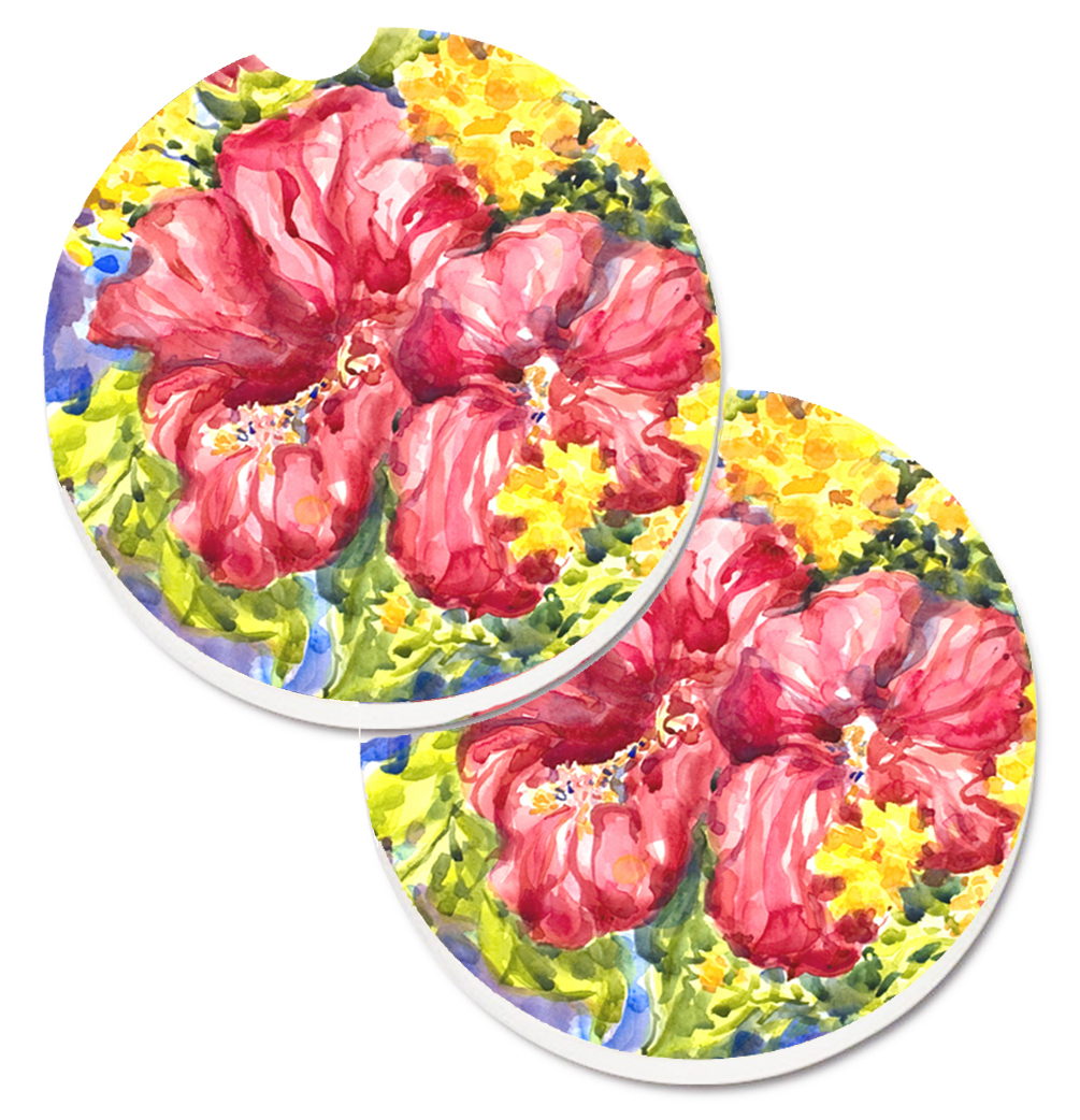 Picture of Carolines Treasures 6056CARC Flower Hibiscus Set of 2 Cup Holder Car Coaster