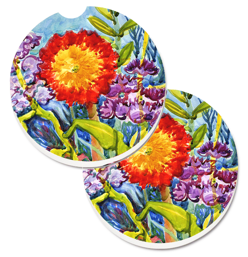 Picture of Carolines Treasures 6075CARC Flower Sunflower Set of 2 Cup Holder Car Coaster
