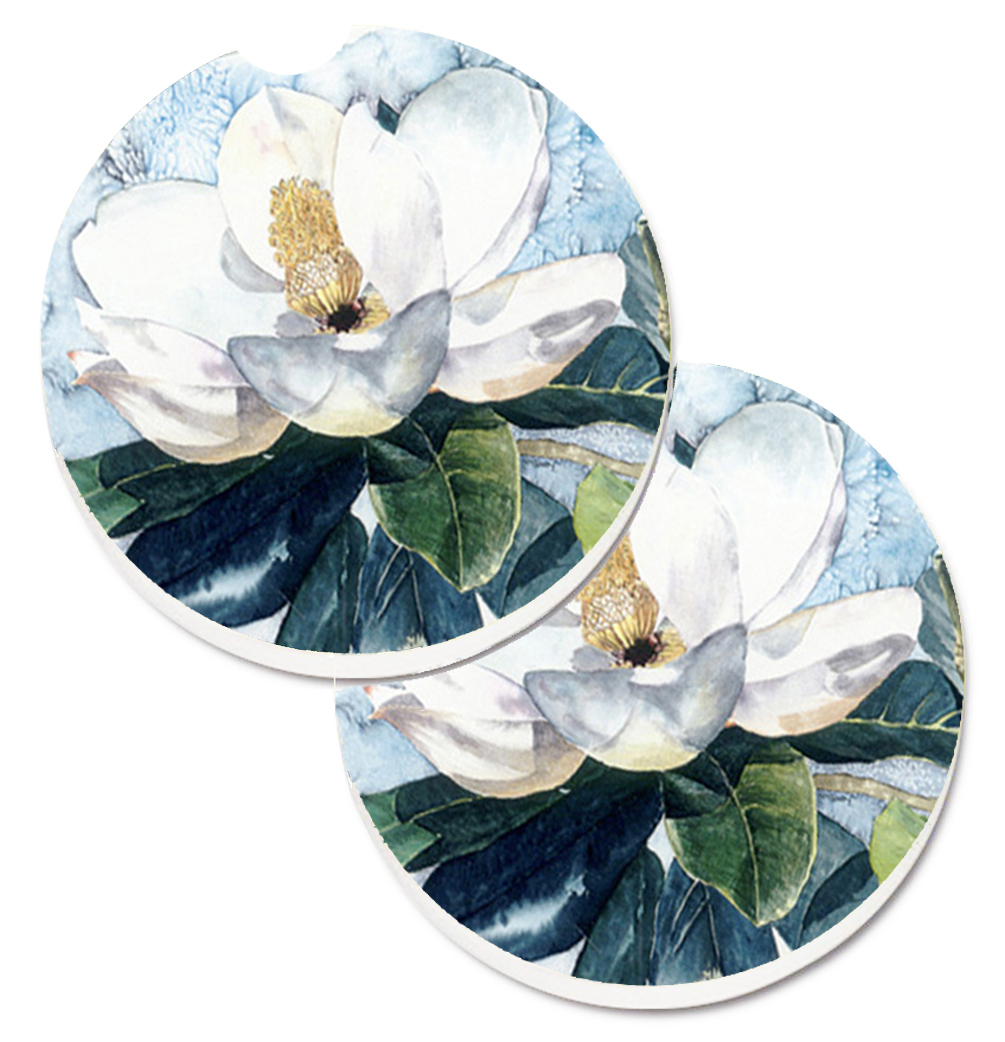 Picture of Carolines Treasures 8003CARC Flower Magnolia Set of 2 Cup Holder Car Coaster