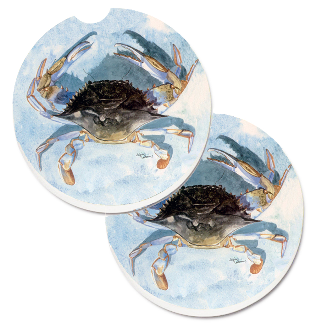 8011CARC Blue Crab Set of 2 Cup Holder Car Coaster
