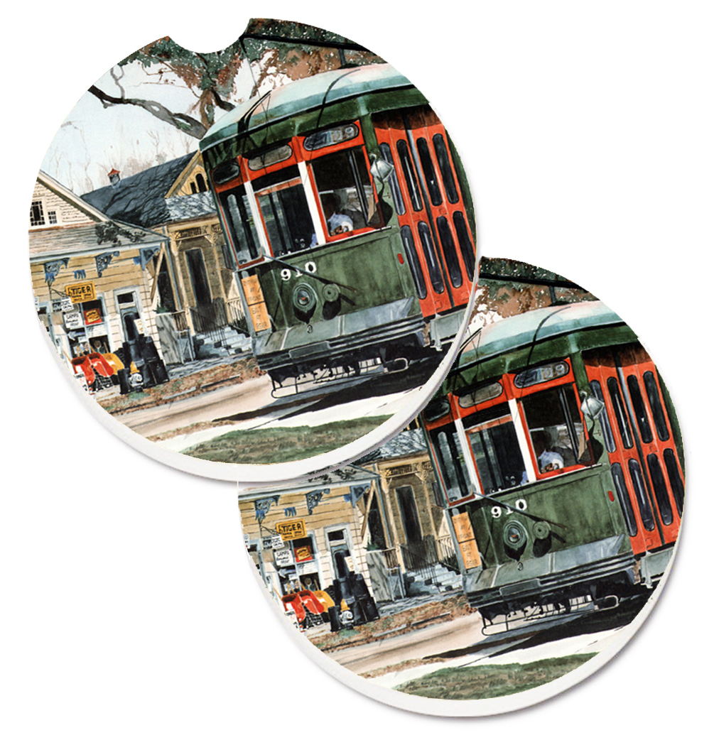 8108CARC New Orleans Street Car Set of 2 Cup Holder Car Coaster