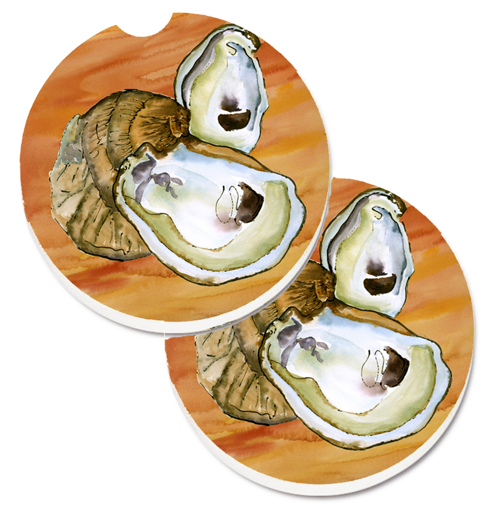 8142CARC Oyster Set of 2 Cup Holder Car Coaster