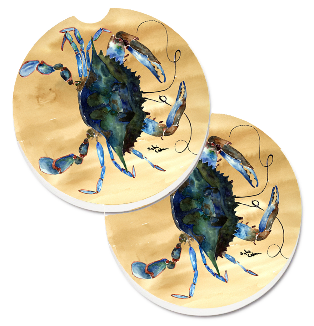Picture of Carolines Treasures 8159CARC Crab Set of 2 Cup Holder Car Coaster