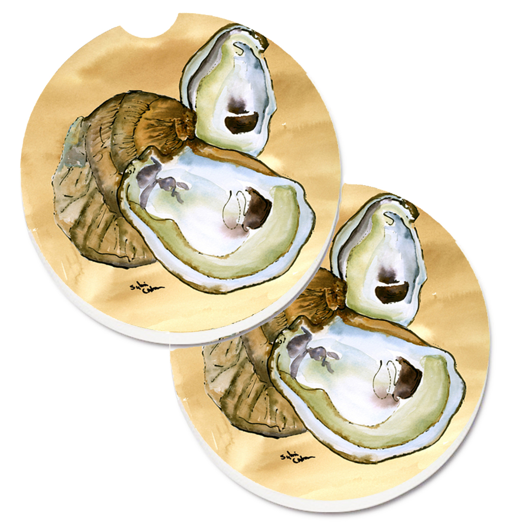 Picture of Carolines Treasures 8160CARC Oyster Set of 2 Cup Holder Car Coaster
