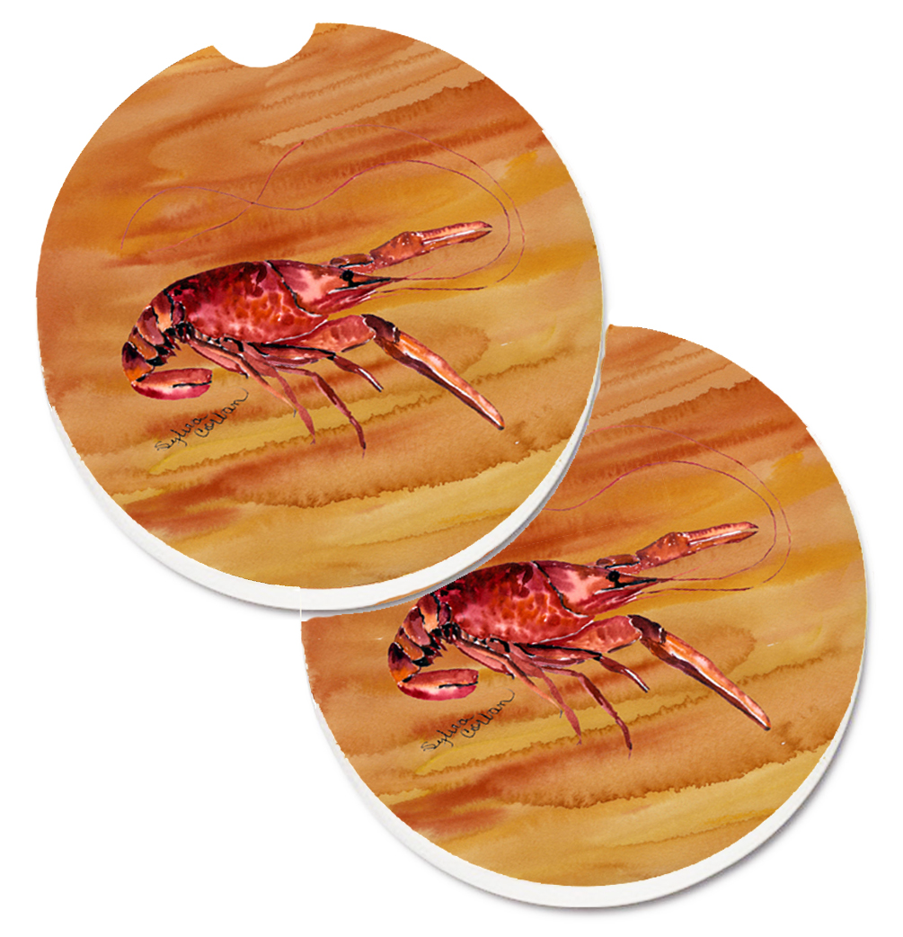 Picture of Carolines Treasures 8232CARC Crawfish Set of 2 Cup Holder Car Coaster