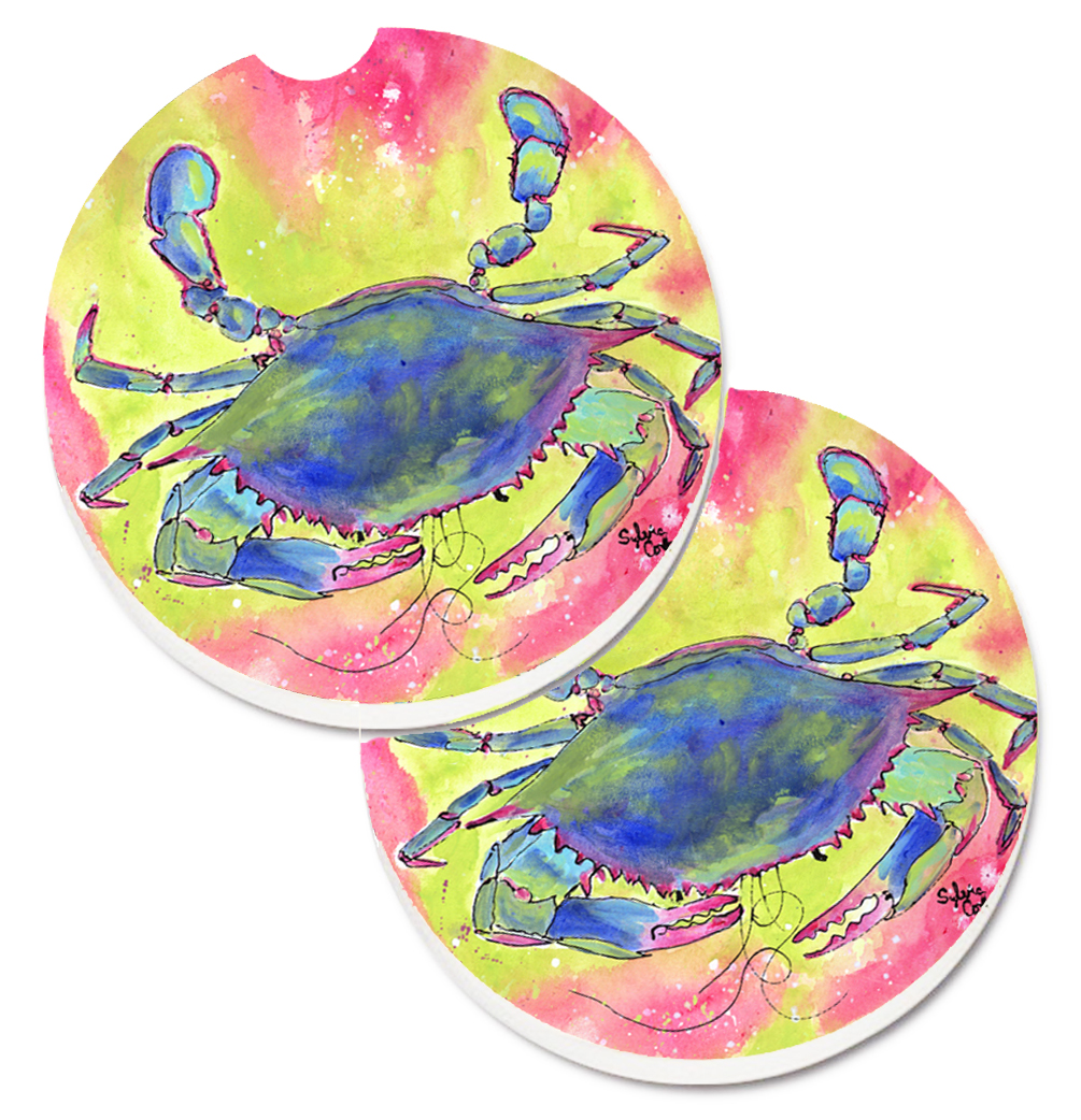 Picture of Carolines Treasures 8343CARC Crab Set of 2 Cup Holder Car Coaster