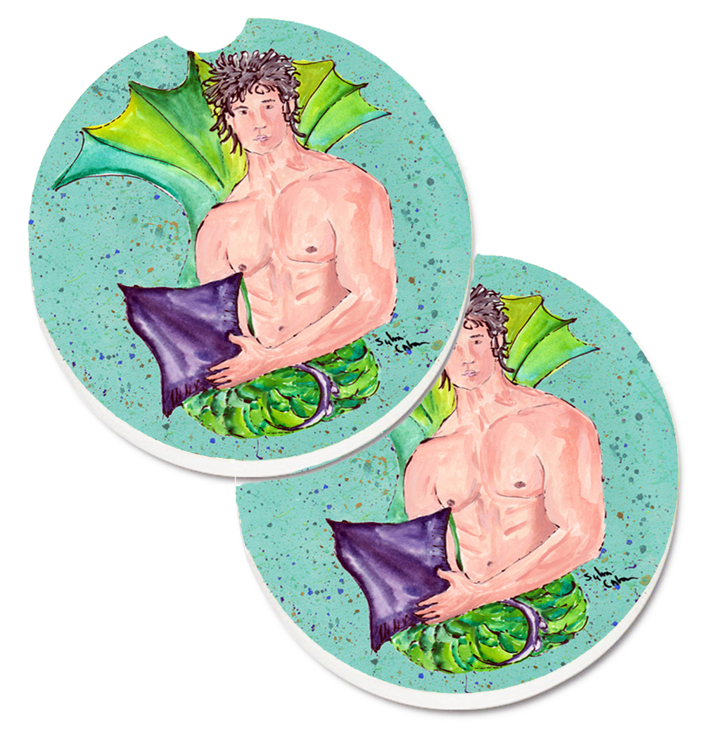 Picture of Carolines Treasures 8345CARC Merman Set of 2 Cup Holder Car Coaster