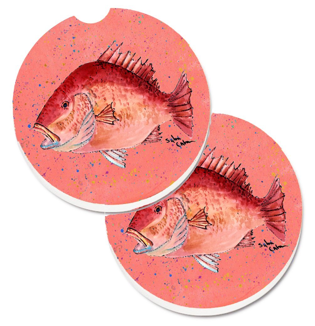 Picture of Carolines Treasures 8351CARC Strawberry Snapper Set of 2 Cup Holder Car Coaster