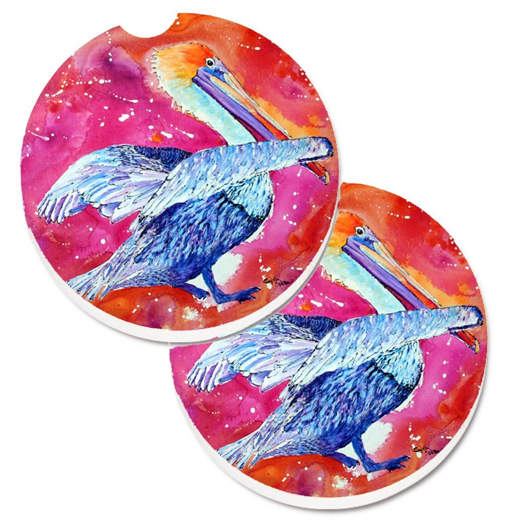 Picture of Carolines Treasures 8360CARC Pelican Set of 2 Cup Holder Car Coaster