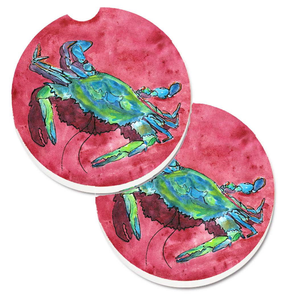 Picture of Carolines Treasures 8379CARC Crab Set of 2 Cup Holder Car Coaster