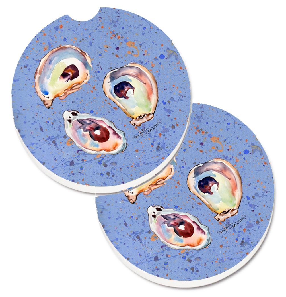 Picture of Carolines Treasures 8456CARC Oyster Set of 2 Cup Holder Car Coaster