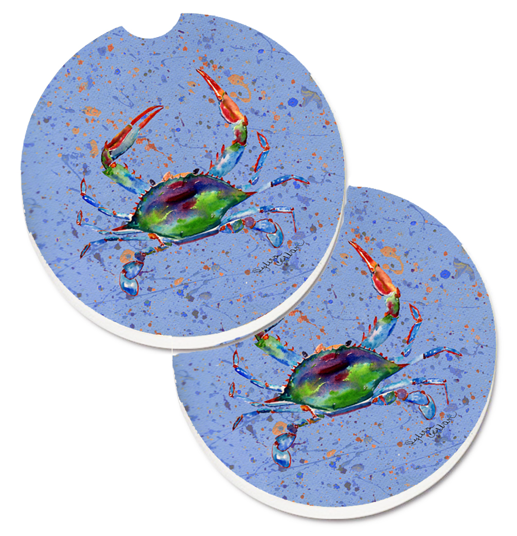 Picture of Carolines Treasures 8457CARC Crab Set of 2 Cup Holder Car Coaster