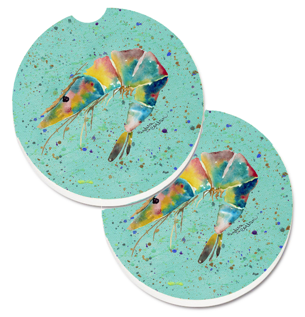 Picture of Carolines Treasures 8460CARC Shrmip Set of 2 Cup Holder Car Coaster