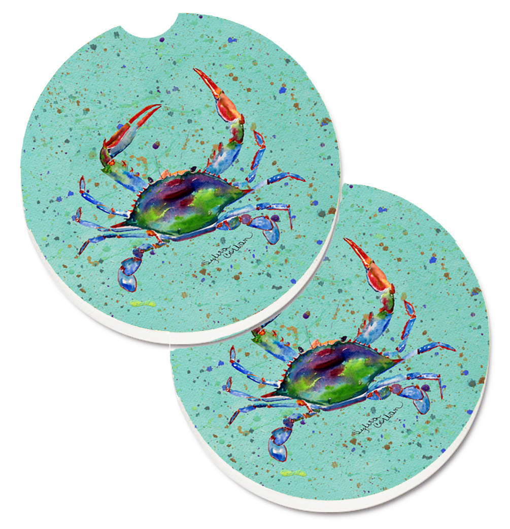Picture of Carolines Treasures 8462CARC Crab Set of 2 Cup Holder Car Coaster