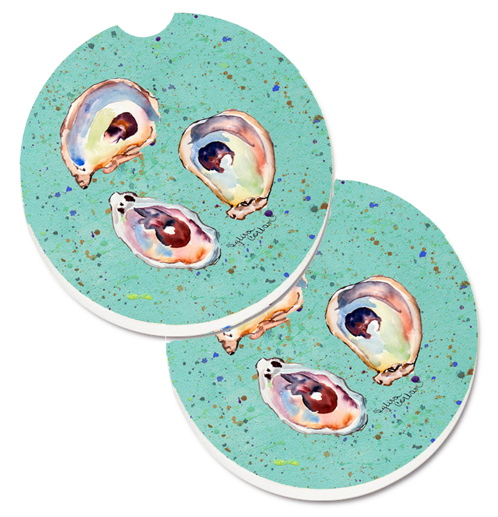Picture of Carolines Treasures 8463CARC Oyster Set of 2 Cup Holder Car Coaster