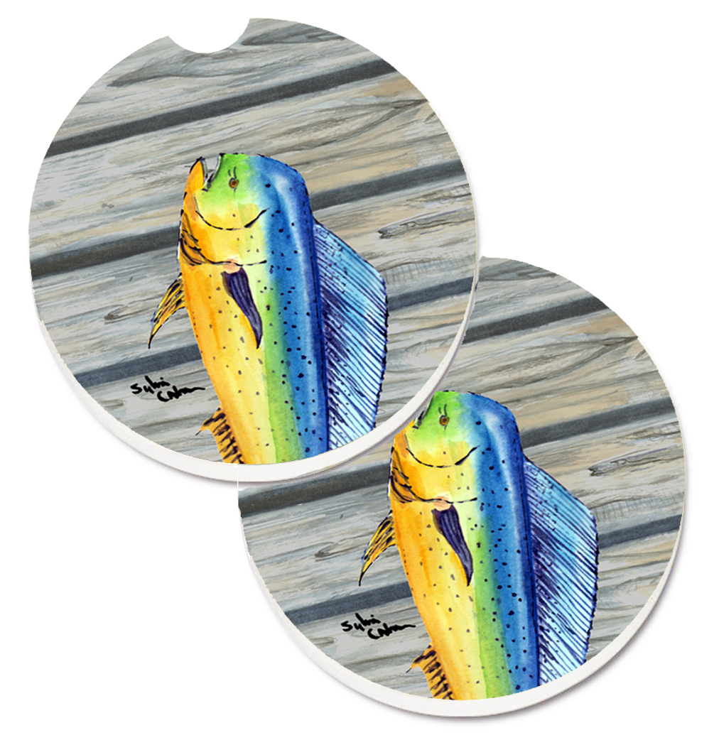 8470CARC Mahi Mahi Dolphin Fish Set of 2 Cup Holder Car Coaster