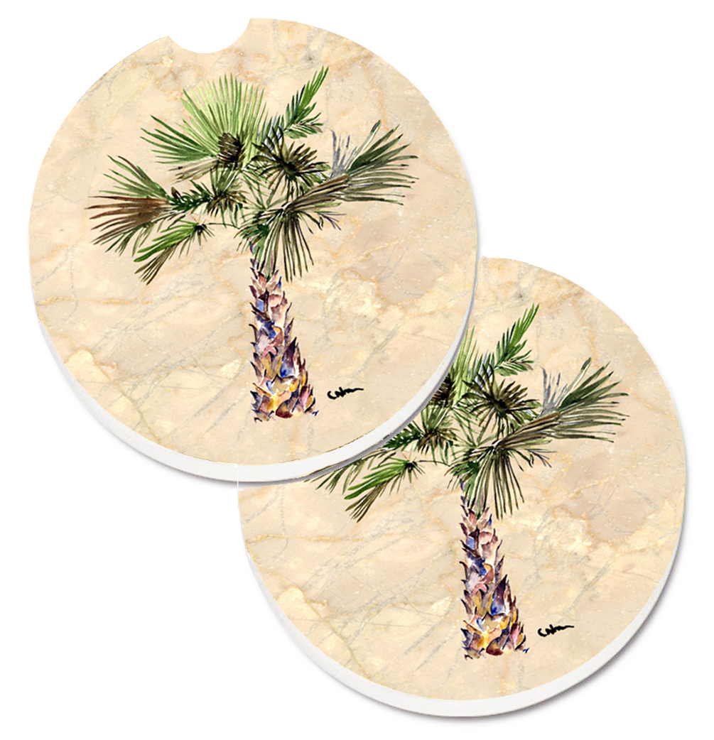 Palm Tree Set of 2 Cup Holder Car Coaster