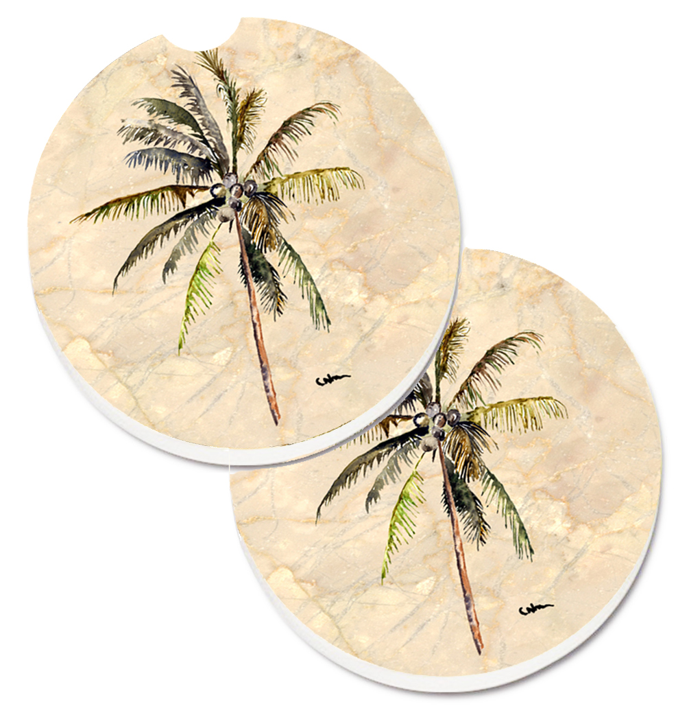 Palm Tree Set of 2 Cup Holder Car Coaster