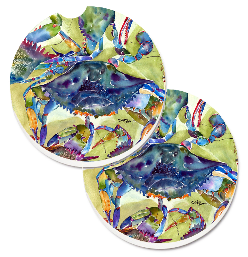8512CARC Crab All Over Set of 2 Cup Holder Car Coaster