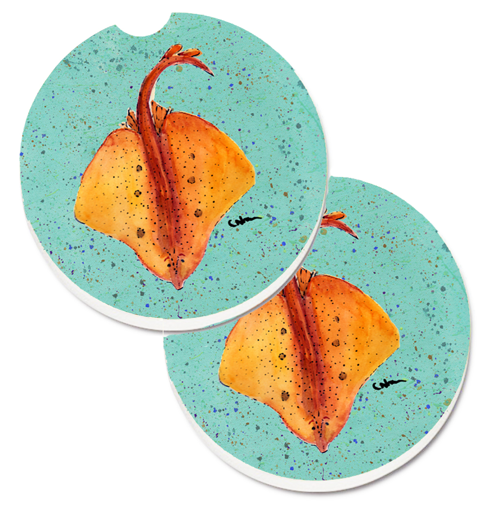 Picture of Carolines Treasures 8532CARC Stingray Set of 2 Cup Holder Car Coaster