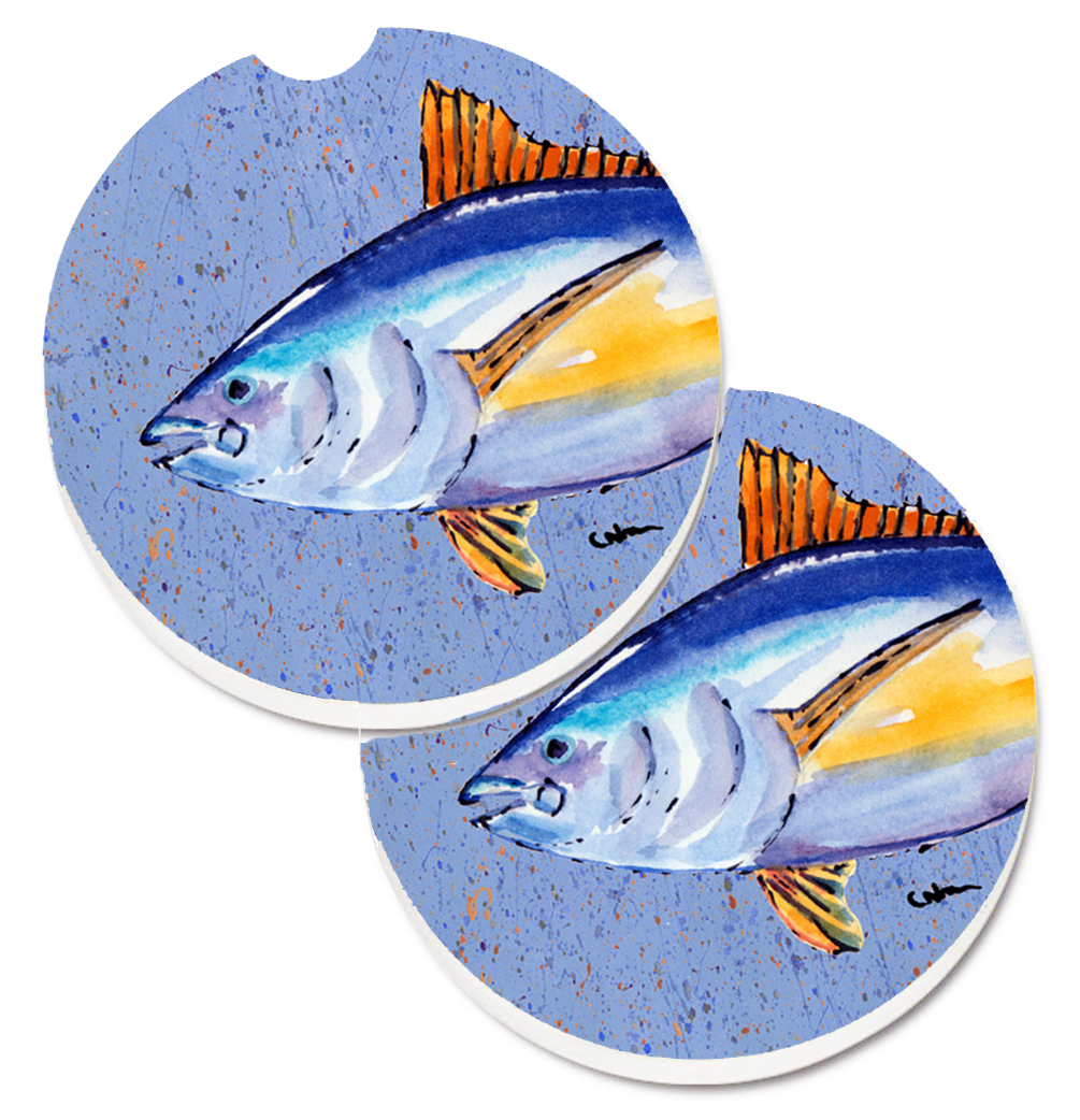 Picture of Carolines Treasures 8535CARC Tuna Fish Set of 2 Cup Holder Car Coaster