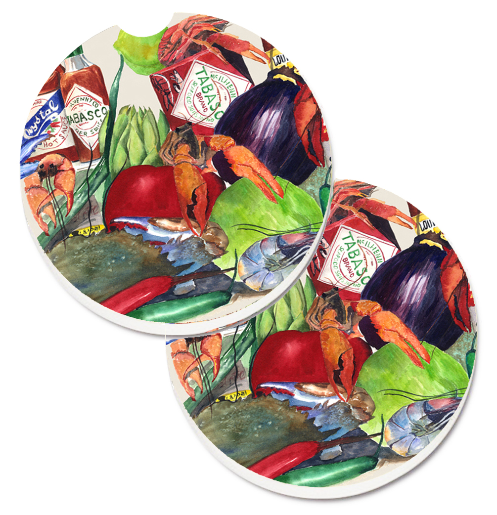 Picture of Carolines Treasures 8540-1CARC Louisiana Spices Set of 2 Cup Holder Car Coaster