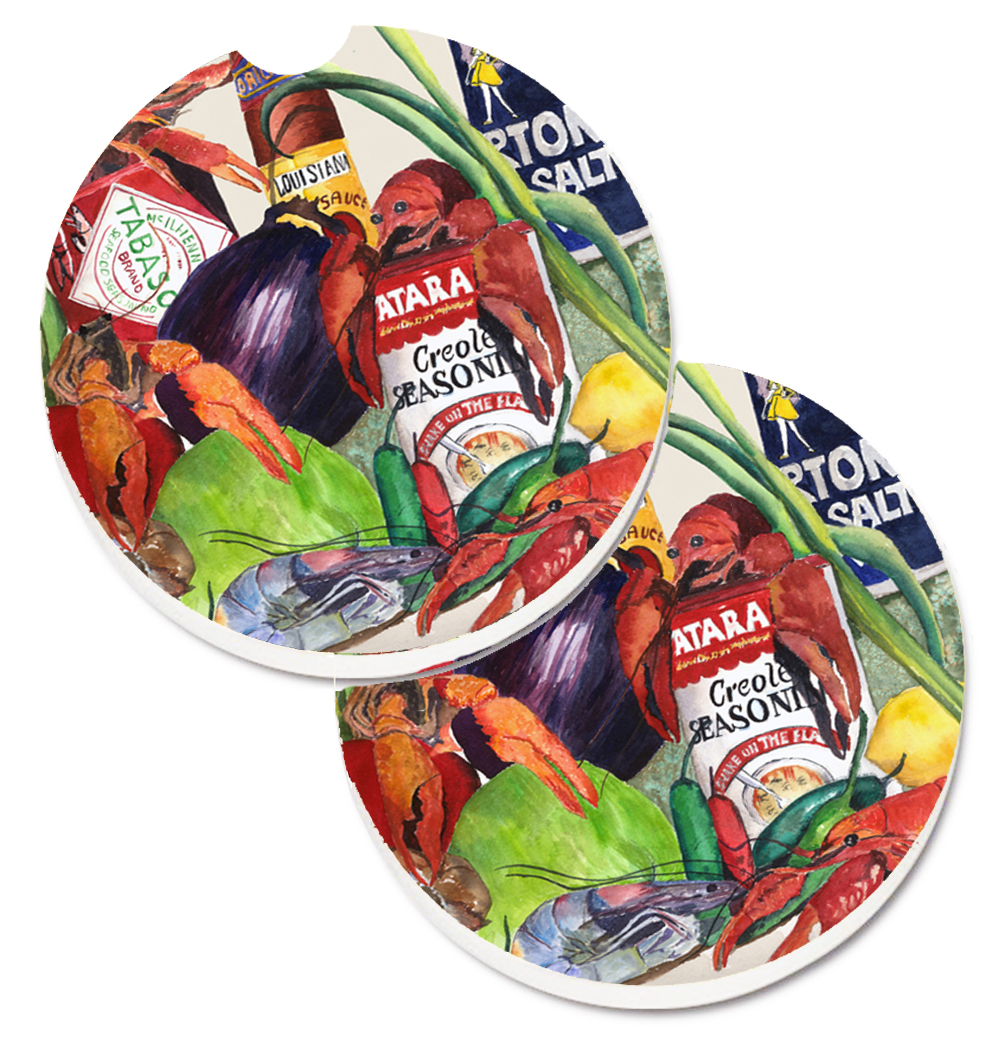 Picture of Carolines Treasures 8540-2CARC Louisiana Spices Set of 2 Cup Holder Car Coaster