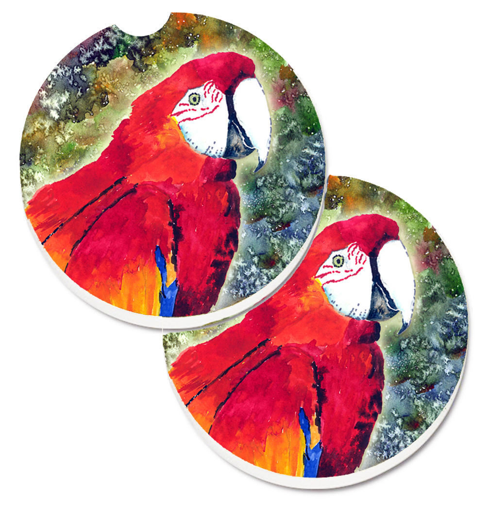 8603CARC Parrot Parrot Head Set of 2 Cup Holder Car Coaster