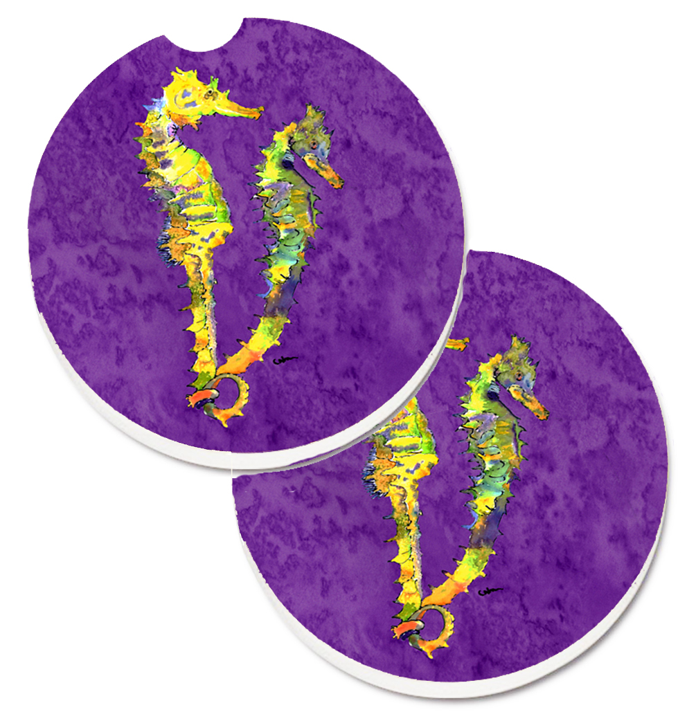 8661CARC Seahorse Set of 2 Cup Holder Car Coaster