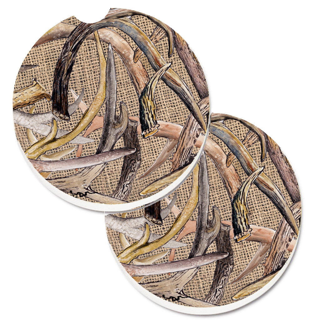 Deer Horns Set of 2 Cup Holder Car Coaster