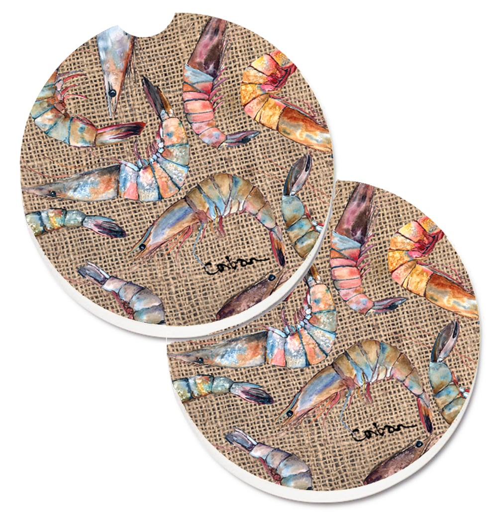 Shrimp Set of 2 Cup Holder Car Coaster