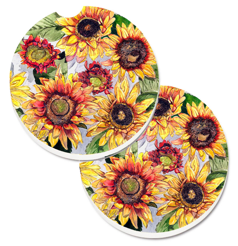 8766CARC Sunflowers Set of 2 Cup Holder Car Coaster