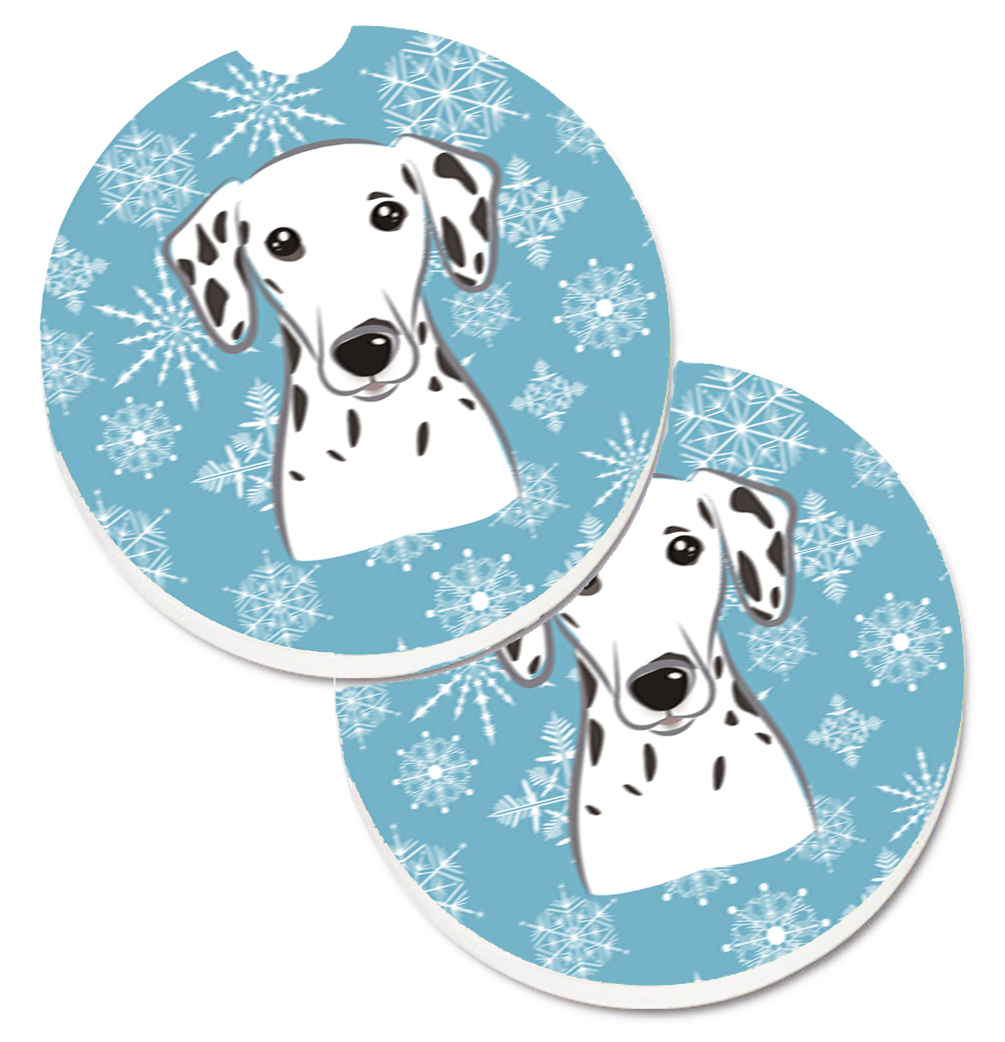 Snowflake Dalmatian Set of 2 Cup Holder Car Coaster