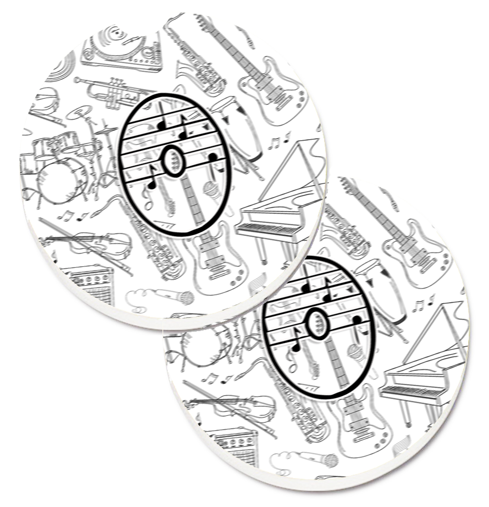 Letter O Musical Note Letters Set of 2 Cup Holder Car Coaster