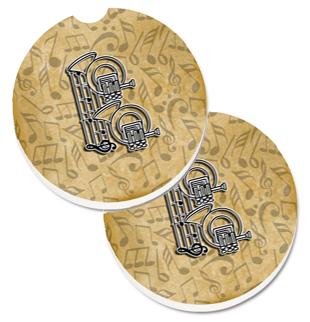 CJ2004-BCARC Letter B Musical Instrument Alphabet Set of 2 Cup Holder Car Coaster