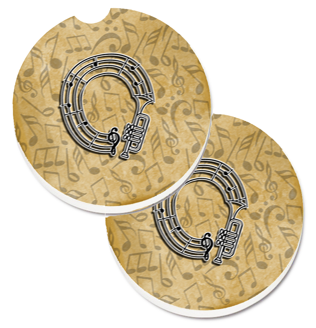 CJ2004-OCARC Letter O Musical Instrument Alphabet Set of 2 Cup Holder Car Coaster