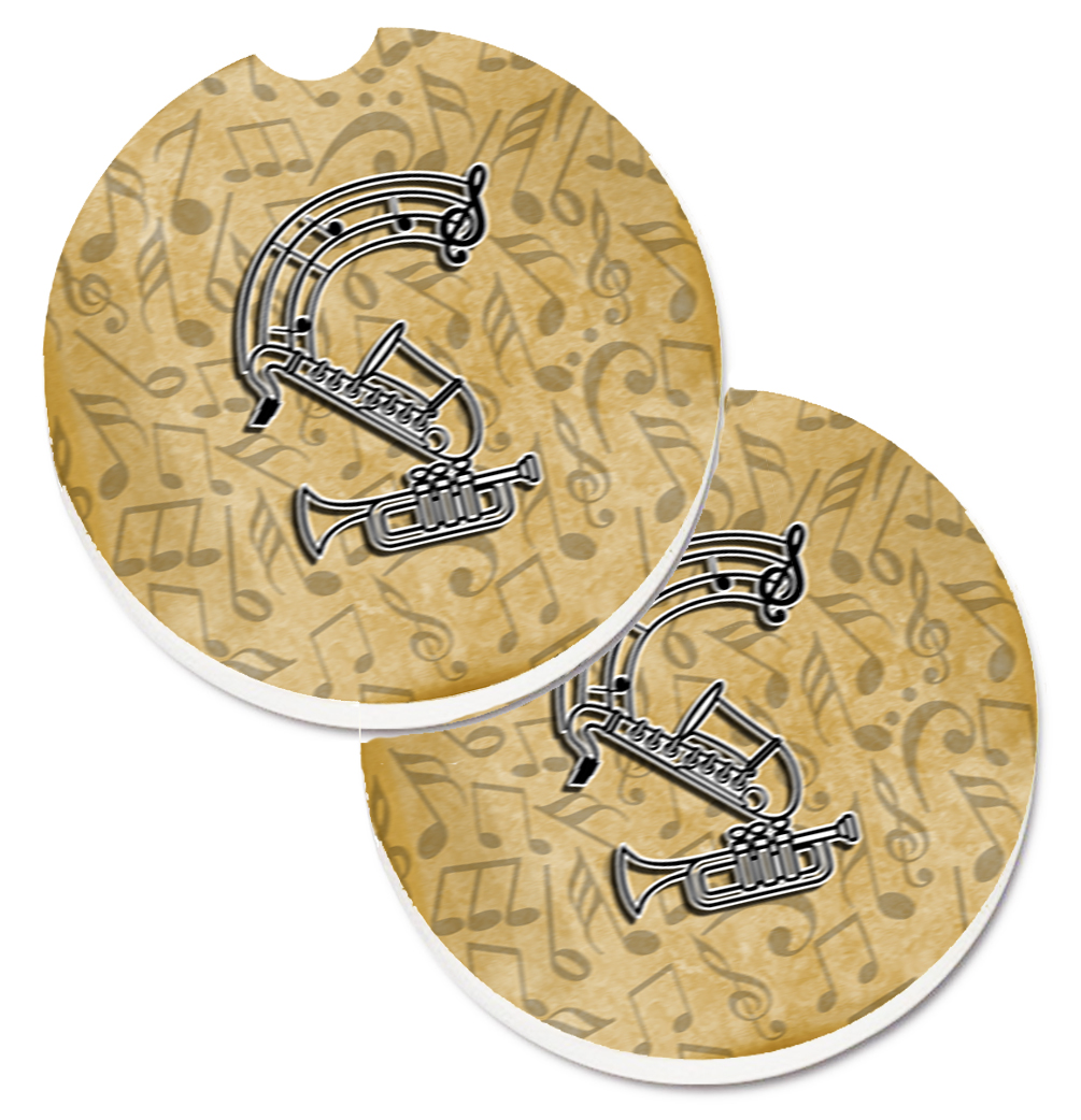 CJ2004-SCARC Letter S Musical Instrument Alphabet Set of 2 Cup Holder Car Coaster