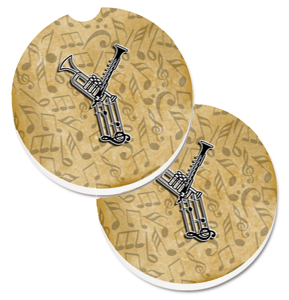 CJ2004-YCARC Letter Y Musical Instrument Alphabet Set of 2 Cup Holder Car Coaster