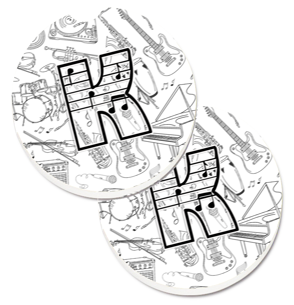 Letter K Musical Note Letters Set of 2 Cup Holder Car Coaster
