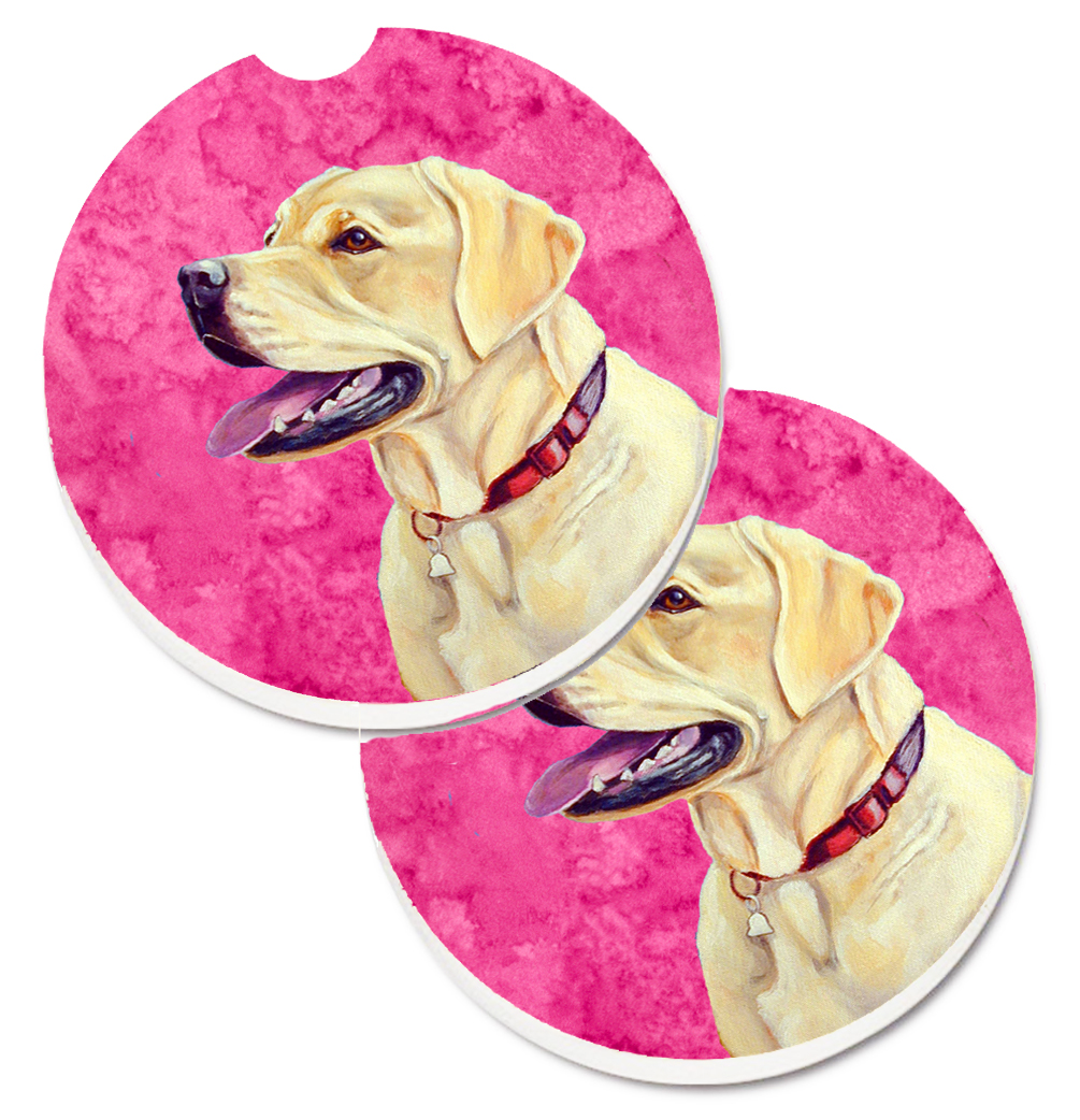 Pink Labrador Set of 2 Cup Holder Car Coaster