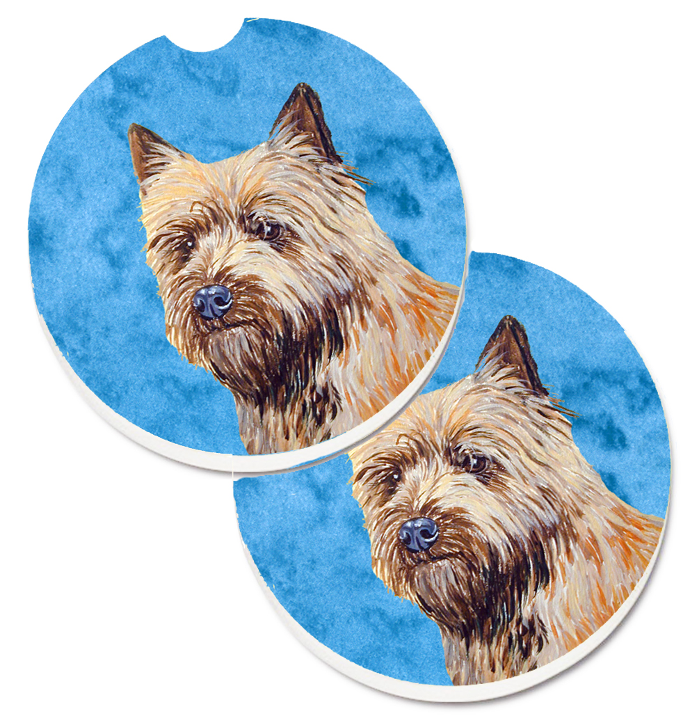 LH9365BUCARC Blue Cairn Terrier Set of 2 Cup Holder Car Coaster