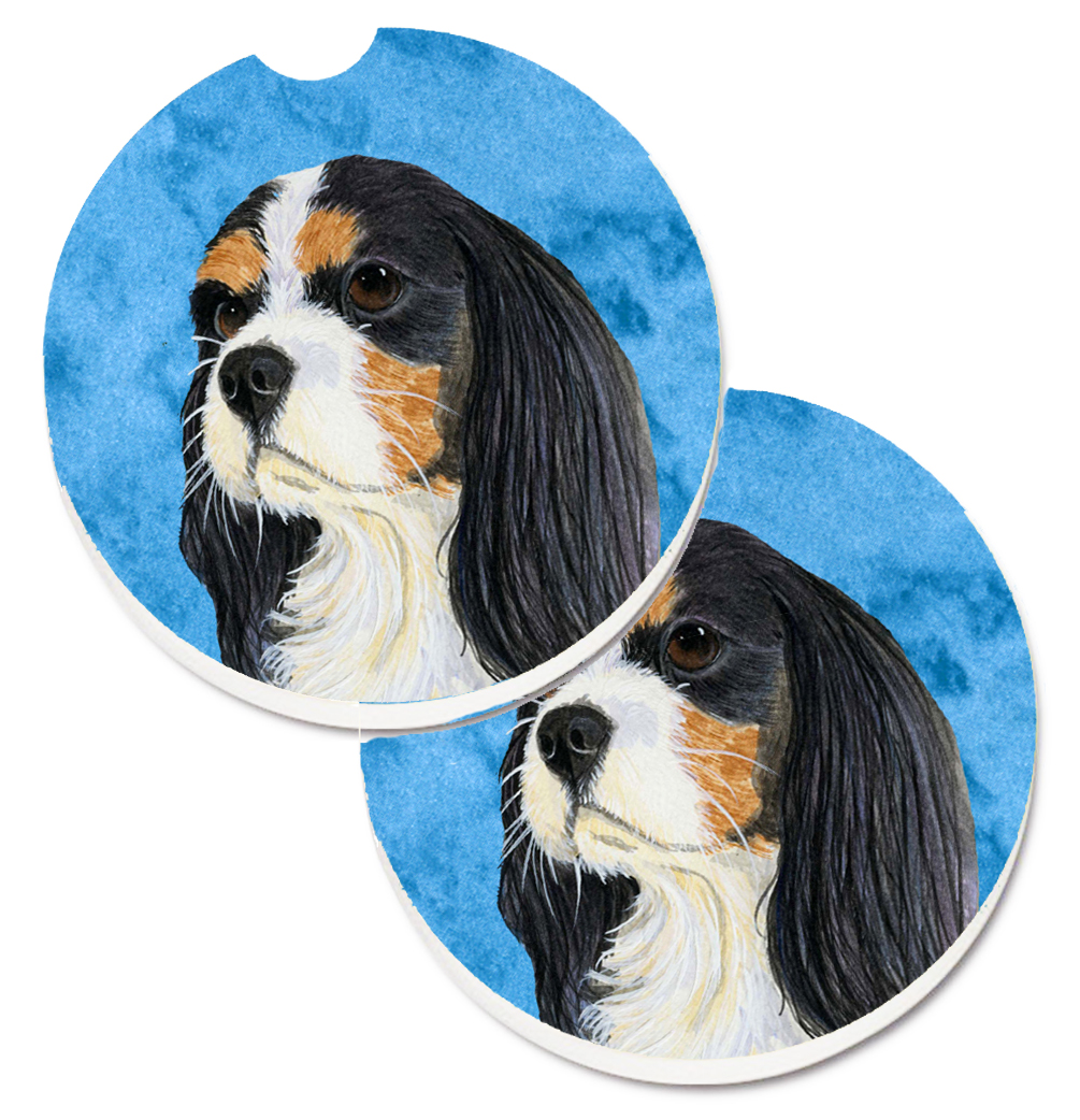 Blue Cavalier Spaniel Set of 2 Cup Holder Car Coaster