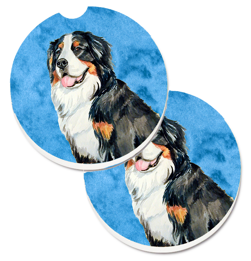LH9379BUCARC Blue Bernese Mountain Dog Set of 2 Cup Holder Car Coaster
