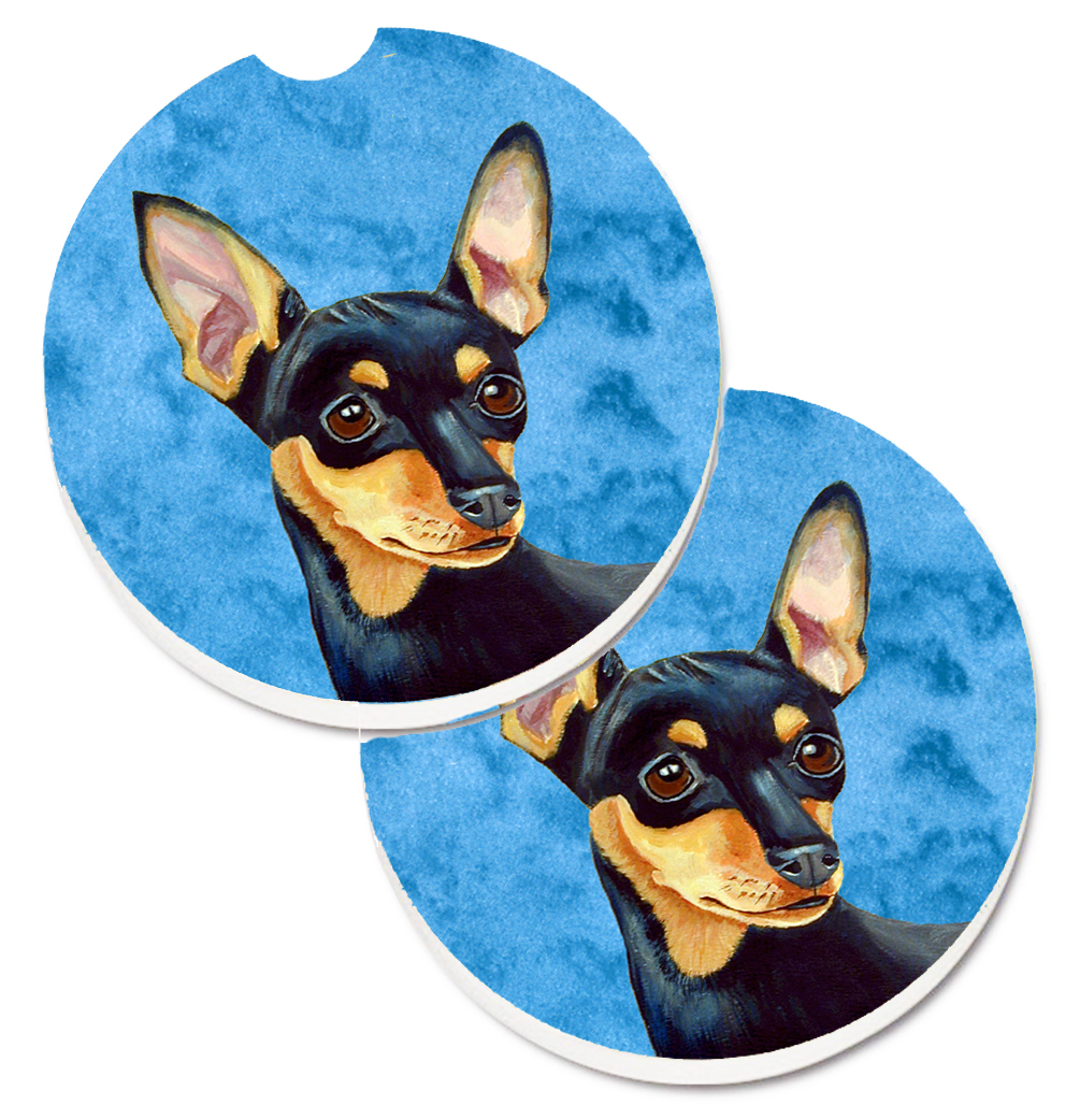 LH9380BUCARC Blue Min Pin Set of 2 Cup Holder Car Coaster