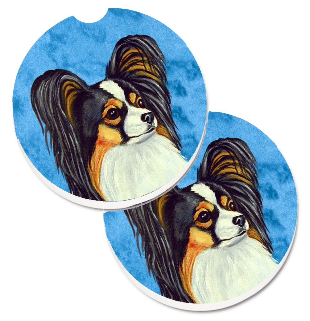 Blue Papillon Set of 2 Cup Holder Car Coaster