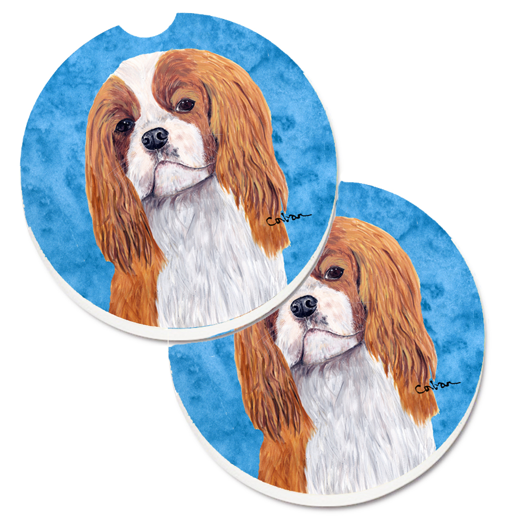 Blue Cavalier Spaniel Set of 2 Cup Holder Car Coaster