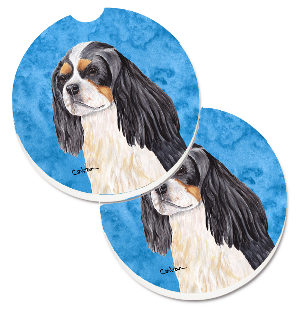 Blue Cavalier Spaniel Set of 2 Cup Holder Car Coaster