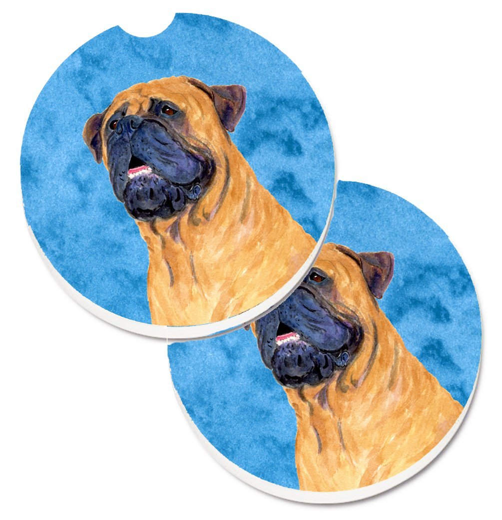 Blue Mastiff Set of 2 Cup Holder Car Coaster